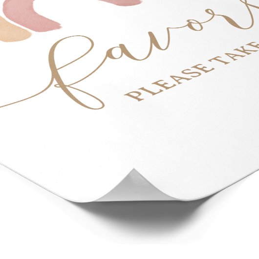 Boho Rainbow Birthday Favors Sign Poster (Ecke)