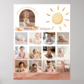 Boho Rainbow Birthday Foto Milestone Poster (Vorne)