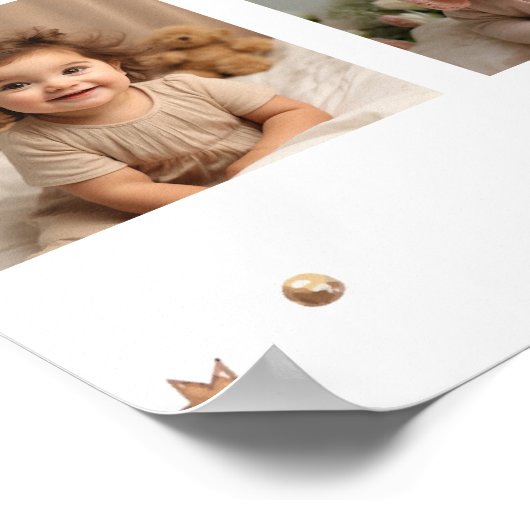 Boho Rainbow Birthday Foto Milestone Poster (Ecke)