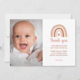 Boho Rainbow Birthday Foto Vielen Dank für Ihre Ei Einladung