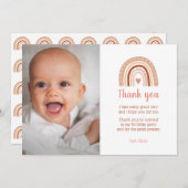 Boho Rainbow Birthday Foto Vielen Dank für Ihre Ei Einladung (Vorne/Hinten)
