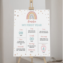 Boho Rainbow Birthday Milestone Poster