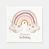 Boho Rainbow Birthday Napkins Rainbow Party Pastel Serviette (Vorderseite)