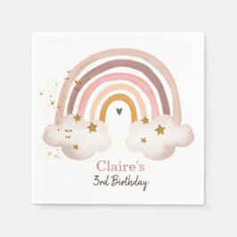 Boho Rainbow Birthday Napkins Rainbow Party Pastel Serviette