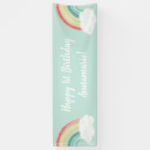 Boho Rainbow Birthday Party Kinder Banner (Vertikal)