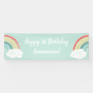 Boho Rainbow Birthday Party Kinder Banner
