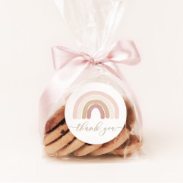 Boho Rainbow Birthday Party Runder Aufkleber