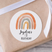 Boho Rainbow Birthday Runder Aufkleber