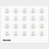 Boho Rainbow Birthday Sticker Labels (Blatt)