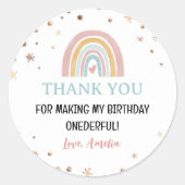 Boho Rainbow Birthday Sticker Labels (Vorderseite)