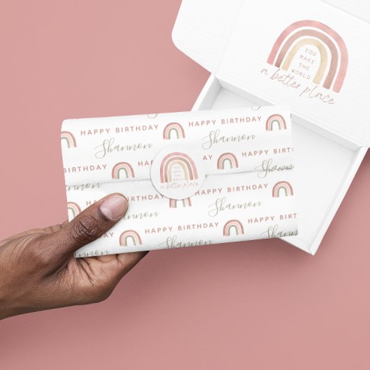 Boho Rainbow Birthday Tissue Paper Seidenpapier