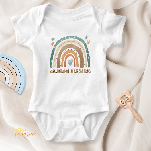 Boho Rainbow Blessing Baby Bodysuit Baby Strampler