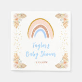 Boho Rainbow Blue Baby Dusche Serviette (Vorderseite)