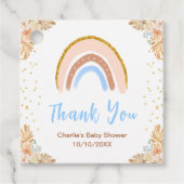 Boho Rainbow Blue Baby Dusche Vielen Dank Geschenkanhänger (Vorderseite)