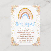 Boho Rainbow Blue Baby Showbuchanfrage Begleitkarte (Vorderseite)