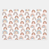 Boho Rainbow Blue Blush Gold Hearts Geschenkpapier Set (Vorderseite 2)