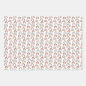 Boho Rainbow Blue Blush Gold Hearts Geschenkpapier Set (Vorderseite)