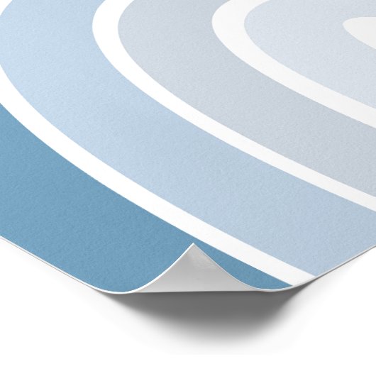 Boho Rainbow Blue Boys Room Poster (Ecke)