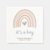 Boho Rainbow Blue Heart Boy Niedlich Baby Shower Serviette (Vorderseite)