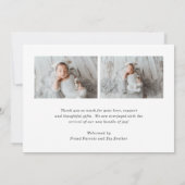 Boho Rainbow Blue Heart Niedlich Baby Boy Foto Bir Ankündigung (Rückseite)