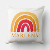 Boho Rainbow Bohemisch Orange Baby Kinderzimmer Ni Kissen (Vorderseite)