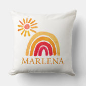 Boho Rainbow Bohemisch Orange Sun Baby Kinderzimme Kissen (Vorderseite)
