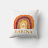 Boho Rainbow Bohemisch Sun Orange Baby Kinderzimme Kissen (Rückseite)