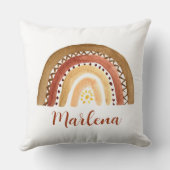 Boho Rainbow Bohemische, erdige Tones-Neutral-Sonn Kissen (Rückseite)