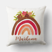 Boho Rainbow Bohemische Naturfarbe Kissen (Rückseite)