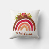 Boho Rainbow Bohemische Naturfarbe Kissen (Rückseite)