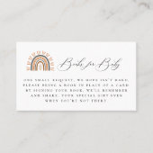 Boho Rainbow Book Request Encryption Card Platzkarte (Vorderseite)