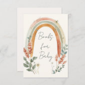 Boho Rainbow Books for Baby Card – Pampas Grass Begleitkarte (Vorne/Hinten)