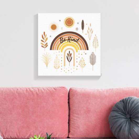 Boho Rainbow Botanicals Leinwanddruck (Insitu (Wohnzimmer))