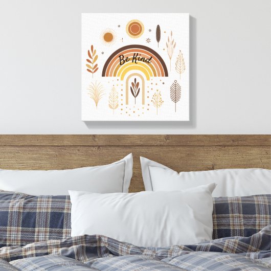 Boho Rainbow Botanicals Leinwanddruck (Insitu (Schlafzimmer))