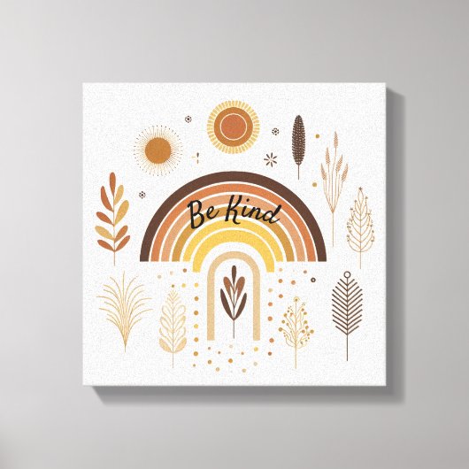 Boho Rainbow Botanicals Leinwanddruck (Vorderseite)