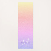 Boho Rainbow Botanische Monogramm Name Yogamatte (Vorderseite)