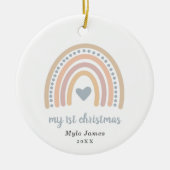 Boho Rainbow Boy Baby Foto Keramik Ornament (Vorne)