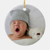 Boho Rainbow Boy Baby Foto Keramik Ornament (Hinten)