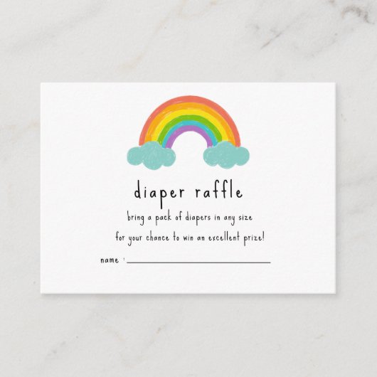 Boho Rainbow Boy Diaper Raffle Card Begleitkarte (Vorderseite)