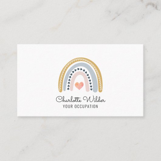 Boho Rainbow Business Card Visitenkarte (Vorderseite)