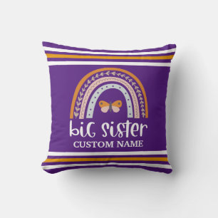 Boho Rainbow & Butterfly Personalisiert Big Sister Kissen