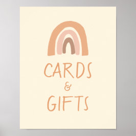 Boho Rainbow Cards and Gifts Table Signs Poster