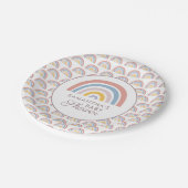 Boho Rainbow Chic Baby Shower Pappteller (Schrägansicht)