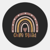 Boho Rainbow Chiro Squad Chiropraktor Doktor Chiro Runder Aufkleber (Vorderseite)