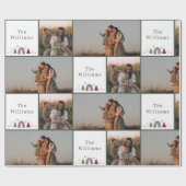 Boho Rainbow Christmas Family Foto Collage Geschenkpapier (Flach)