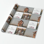 Boho Rainbow Christmas Family Foto Collage Geschenkpapier (Ungerollt)