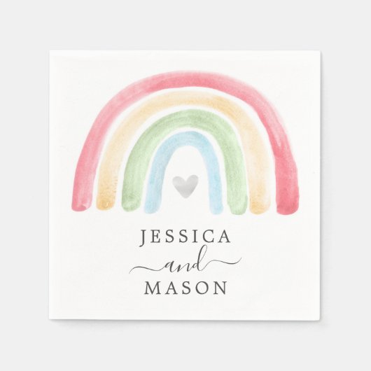 Boho Rainbow Cocktail Napkin Serviette (Vorderseite)