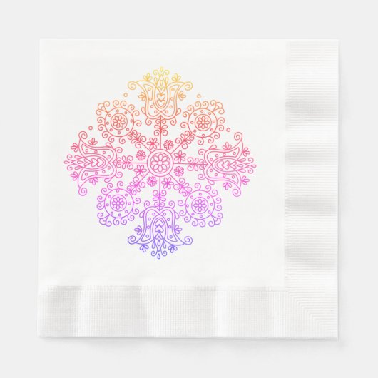Boho Rainbow Color Pattern Serviette (Vorderseite)