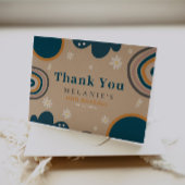 Boho Rainbow Daisy Beige Birthday Dankeskarte