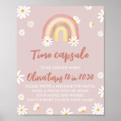 Boho Rainbow Daisy Birthday Time Kapselunterschrif Poster (Vorne)